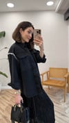 SİYAH 7031 BONCUK DETAY KOT CEKET 