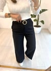 SİYAH 71197 KEMERLİ  İNCİLİ CULOTTE PANTOLON