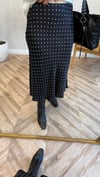 SİYAH 7505 PUANTİYE DESEN SATEN ETEK