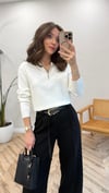 SİYAH 7645 KEMERLİ PANTOLON