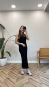 SİYAH 90247 FİTİLLİ YIRTMAÇ TRİKO ELBİSE 