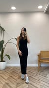 SİYAH 90247 FİTİLLİ YIRTMAÇ TRİKO ELBİSE 