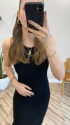 SİYAH 90247 FİTİLLİ YIRTMAÇ TRİKO ELBİSE 