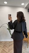 SİYAH 9580 KISA TRENÇKOT 
