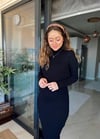SİYAH BALIKÇI TRİKO ELBİSE