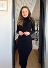SİYAH BALIKÇI TRİKO ELBİSE