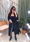 SİYAH BELİ BAĞLAMALI TRENCH 