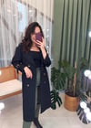 SİYAH BELİ BAĞLAMALI TRENCH 