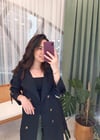 SİYAH BELİ BAĞLAMALI TRENCH 