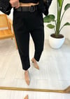 SİYAH BELİ KEMERLİ PANTOLON