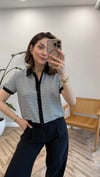 SİYAH-BEYAZ 5874 POLO YAKA BLUZ 