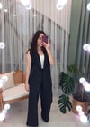 SİYAH BOL PAÇA YELEK TAKIM