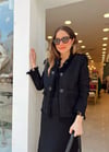 SİYAH CHANEL KALEM ETEKLİ TAKIM