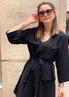 SİYAH CKT BELDEN BAĞLAMA BOL PAÇA PANT