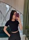 SİYAH CROP TSHİRT 