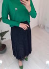 SİYAH DANTEL PLİSE ETEK 