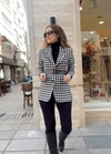 SİYAH EKOSE KEMERLİ CEKET 