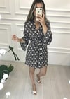 SİYAH GENİŞ KOLLU ELBİSE 