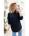 SİYAH GOFRE BASKILI SWEATSHIRT