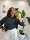 SİYAH-GÜMÜŞ 10470 SİMLİ CROP KAZAK 