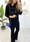 SİYAH İSPANYOL PAÇA PANTOLON TAKIM 