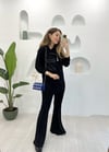SİYAH İSPANYOL PAÇA PANTOLON TAKIM 