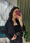 SİYAH KISA CEKET BRODE TAKIM
