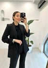 SİYAH KOLU BÜZGÜLÜ  BLAZER CEKET 