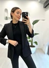 SİYAH KOLU BÜZGÜLÜ  BLAZER CEKET 