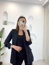 SİYAH KOLU BÜZGÜLÜ  BLAZER CEKET 