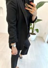 SİYAH KOLU BÜZGÜLÜ  BLAZER CEKET 