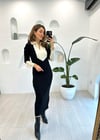 SİYAH-KREM 90165 POLO YAKA ELBİSE 