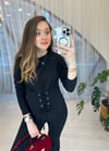 SİYAH KUŞ GÖZÜ DETAY BLUZ