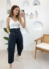 SİYAH ÖNÜ PİLELİ B.KEMERLİ HAVUÇ PANT