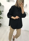 SİYAH OVERSİZE GÖMLEK 