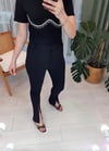 SİYAH PAÇASI YIRTMAÇLI PANTOLON