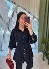 SİYAH PENS DETAY PANTOLON TAKIM