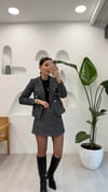 SİYAH-SAKS 7033 ŞORT ETEK CEKET TAKIM 
