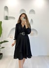 SİYAH SATEN KRUVAZE ELBİSE