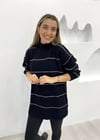 SİYAH SELANİK ÇİZGİLİ KAZAK