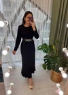 SİYAH SWAROVSKİ TAŞLI ELBİSE