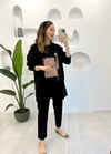 SİYAH TAŞ DETAY MELANJ PANTOLON TAKIM