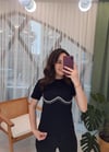 SİYAH TAŞ DETAYLI TSHİRT 