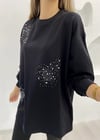 SİYAH TAŞLI SWEAT 