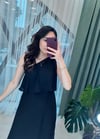 SİYAH TEK ASKILI ELBİSE 