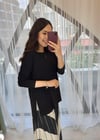 SİYAH ÜÇGEN DESEN ETEKLİ TAKIM