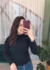 SİYAH UZUN KOL FİTİLLİ KAZAK