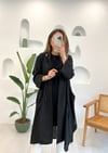 SİYAH YAKASI FERMUAR DETAY ŞAL YAKA KAP