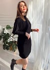 SİYAH YARASA KOL ÖRME ELBİSE 