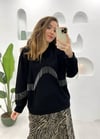 SİYAH ZİNCİR DETAY SWEAT 